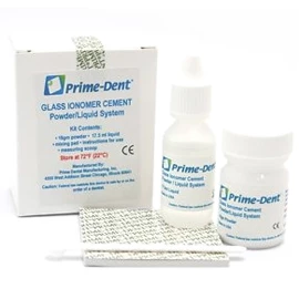 Kit de cemento de ionómero de vidrio Prime-Dent. Cemento multipropósito para la cementación.