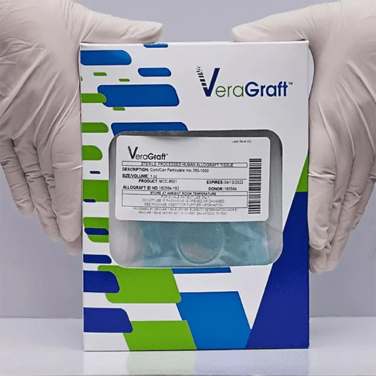 VeraGraft 2.5cc Gránulos de Hueso Cortical/Canceloso Mineralizado 250-1000 mic.