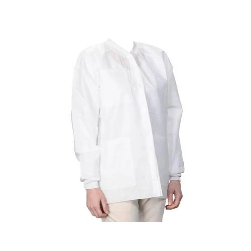 Экстра-безопасная куртка - белая, 3XL, 10 шт. Длина до бедер, легкая, дышащая.