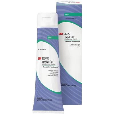 Gel Omni Brush con sabor a menta, gel de flúor al 0.4% de fluoruro de estaño, 4.3