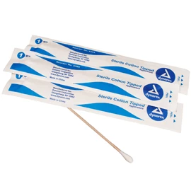 Dynarex 6" Cotton Tipped Applicators, Sterile, individually wrapped
