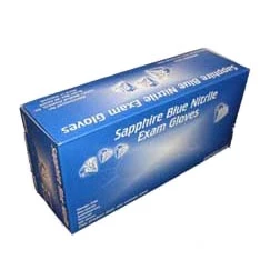 Sapphire Blue Nitrile Gloves: SMALL 100/Bx. Powder-Free, Textured, Blue Exam