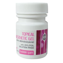 Gel anestésico tópico ADS - CHICLE, frasco de 1 oz. Benzocaína 20%, de acción rápida.