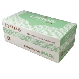 Mascarilla Ehros Procedure Earloop VERDE 50/unid. Debido a COVID-19, los pedidos de mascarillas están