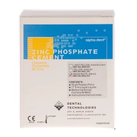 Cemento de fosfato de zinc Alpha-Dent, kit de tono amarillo claro. De muy alta resistencia.