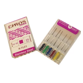 Ehros Endo K-Files 28mm #60 6/Box. Stainless Steel