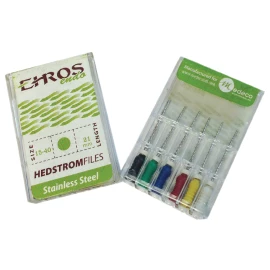 Archivos Hedstrom Ehros Endo 21 mm #45-80 6/caja. Archivos Hedstrom de acero inoxidable.