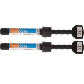 Kit de composite híbrido de curado por luz Alpha-Dent de 2 jeringas INCISAL con adhesivo.