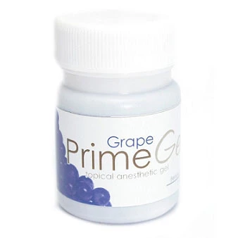 Gel anestetico topico al gusto dʼuva Prime-Gel (Benzocaina 20%), barattolo da 1 oz.