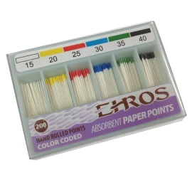 Puntos de papel absorbente Ehros Endo - Variados XXF-XC enrollados a mano 200/ a prueba de derrames.