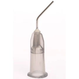 Puntas de aguja desechables precurvadas Alpha-Dent, de extremo romo, calibre 22 con bloqueo luer.