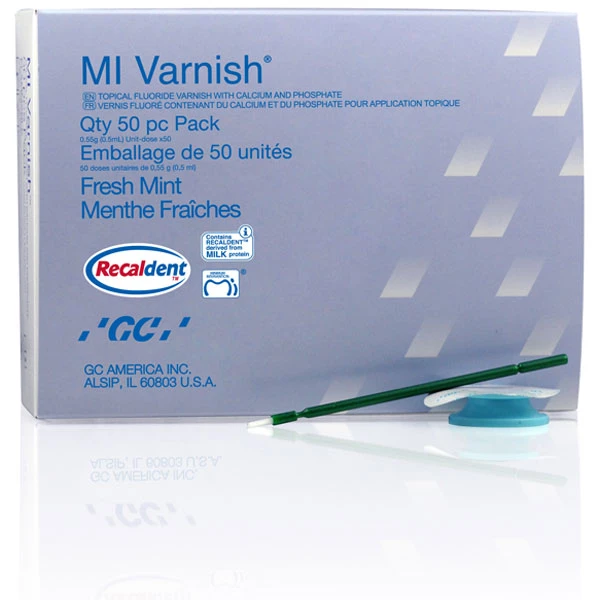 MI Varnish Menta Fresca, *Paquete de Exportación: 50 Dosis Unitarias (0.55g / 0.5ml cada una) y 50
