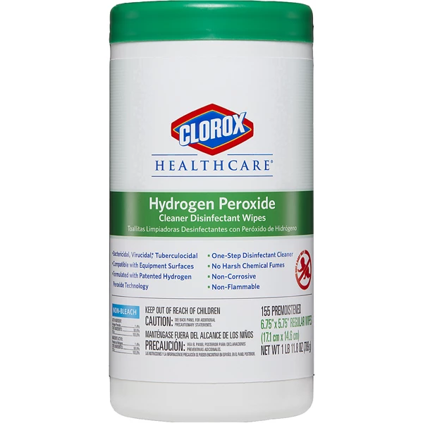 Salviette disinfettanti Clorox HealthCare a base di perossido di idrogeno 155/Confezione. 5,75" x 6,75". Senza candeggina.