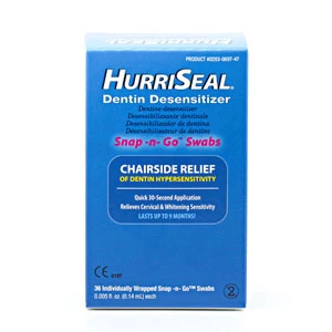 HurriSeal Dentin Desensitizer Snap-n-Go Swab 36/box. One-step chairside