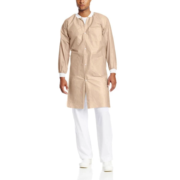 Extra-Safe Laborkittel - Beige X-Large 10/Stk. Knielang, leichtgewichtig