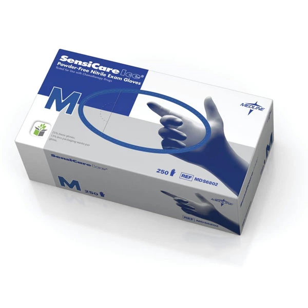 Guantes de examen de nitrilo SensiCare Ice - PEQUEÑO 250/caja. Sin polvo.