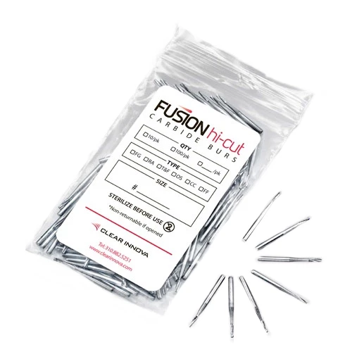 Fusion Hi-Cut FG #56 Straight Fissure Carbide Bur, Package of 10