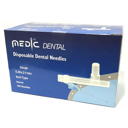 Aguja dental desechable Medic Dental, - 27 calibre, corta 100/caja.