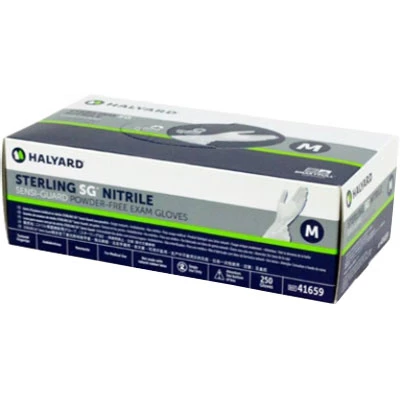 Sterling SG Sensi-Guard Nitrile Exam Gloves LARGE 250/Bx. Powder-Free, Textured
