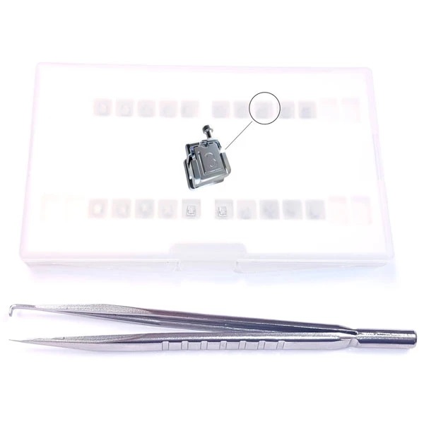 OrthoExtent orthodontische selbstligierende Metallbrackets. Roth 0,018" (Haken auf 3)