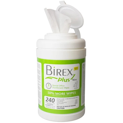 Дезинфицирующие салфетки Birex Plus 6" x 6.75", 240 шт./банка. Одноэтапный дезинфектор среднего уровня.