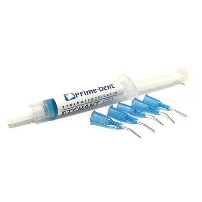 Prime-Dent Blue etchant gel with 37% phosphoric acid syringe, 4 gram etchant