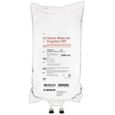 B. Braun Sterile Water for Irrigation, 3000 mL bag. Sterile Water of Irrigation