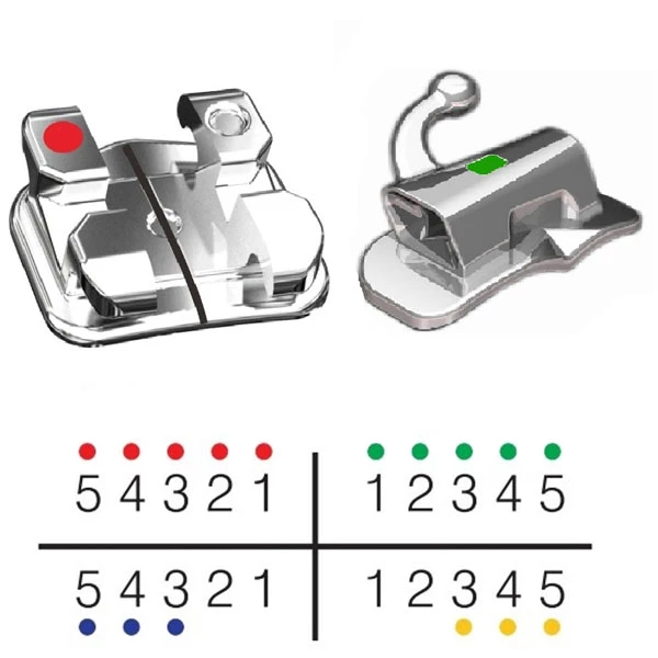 Brackets de ortodoncia TOL 3B - Tamaño mini, perfil bajo, 0.022 (gancho en 3) - 20