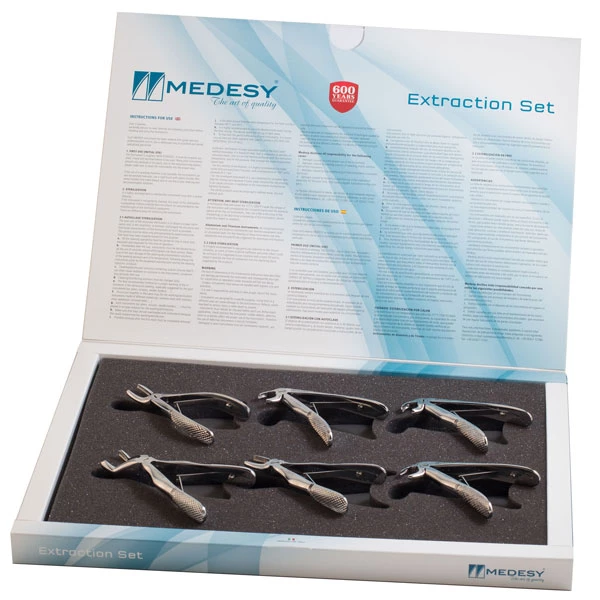 Juego de fórceps de extracción Medesy Pedo. Reduce la ansiedad en pacientes pediátricos. Hacer