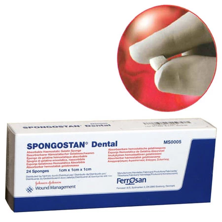 Esponja de Gelatina Hemostática Absorbible Spongostan, 1cm x 1cm x 1cm, Estéril