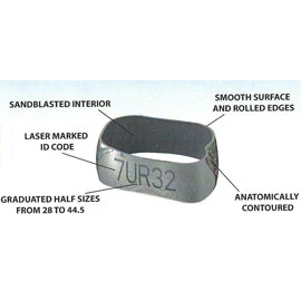 TOL Size 42 LR 1st molar band with sandblasted interior 5pc/bag. Ideally