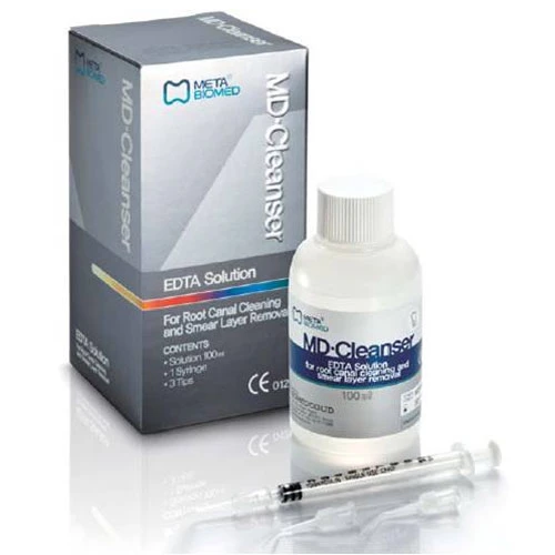 MD-Cleanser EDTA 17% раствор. Флакон 100 мл, шприц 1 мл и одноразовые наконечники.