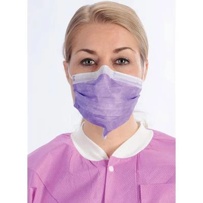 Mascarillas ArchAway Double-Seal con lazo para orejas - MORADO 50/paquete. Alambre de plástico en el medio.