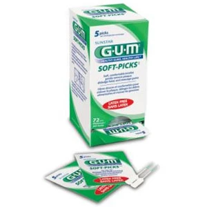 GUM Soft-Picks Original Verde más paquete adicional con punta rosa. Contiene 72 Original.