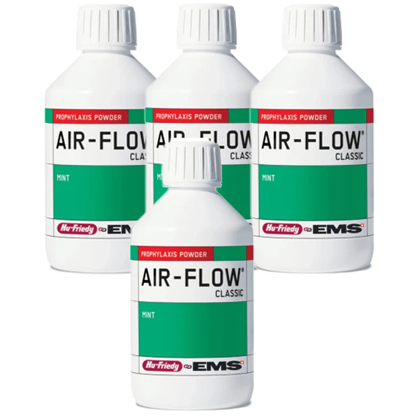 Polvere per lucidatura ad aria Air-Flow Classic, Menta, 4 x 300g bottiglie. Sodio standard.