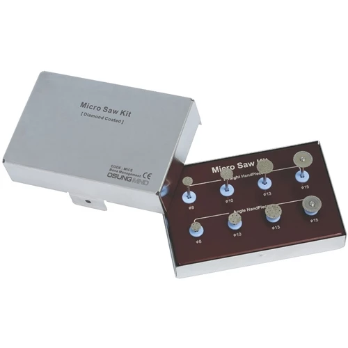 Kit de micro sierras recubiertas de diamante Osung. El kit incluye, estuche de soporte, 4 sierras rectas.