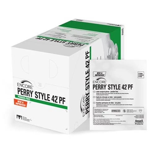 ENCORE Perry Style 42 PF Latex Surgical gloves: Size 7-1/2, Sterile
