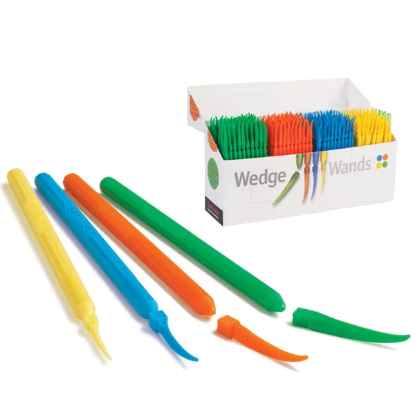 Wedge Wands Extra Small Gelb, 100/Pack. Anatomisch geformte Kunststoffmatrix.