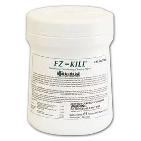Toallitas desinfectantes EZ-Kill XL 10" x 10", 65 por envase emergente. 2 minutos.