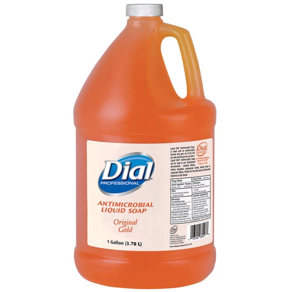 Dial Liquid Gold Jabón Líquido Antimicrobiano, 1 Galón. Combate el MRSA.