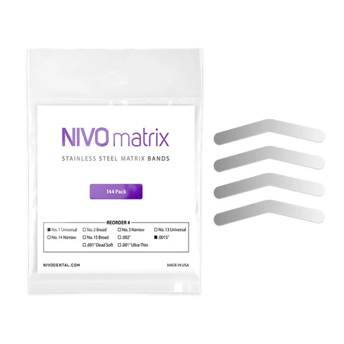 Nivo Matrix Bands #13 Universal 0.0015 Tofflemire Type Matrix Bands 144/Pk Nivo Matrix Bands #13 Universal 0.0015 Tofflemire Type Matrix Bands 144/Pk