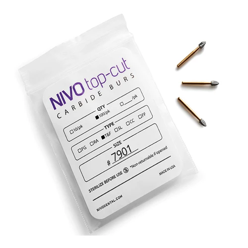 Nivo Top-Cut T&F FG #7404 - Bur de recorte y acabado en forma de huevo de 12 flautas.