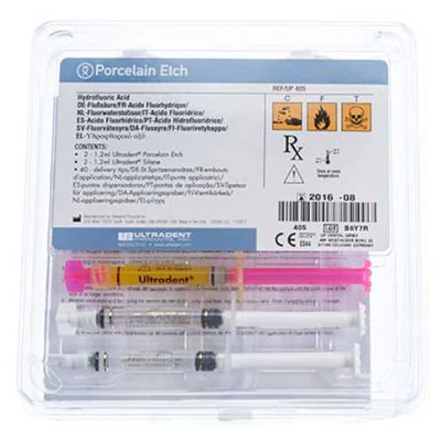 Kit de grabado de porcelana, ácido fluorhídrico tamponado al 9.6%. Contiene: 2 x 1.2 ml.