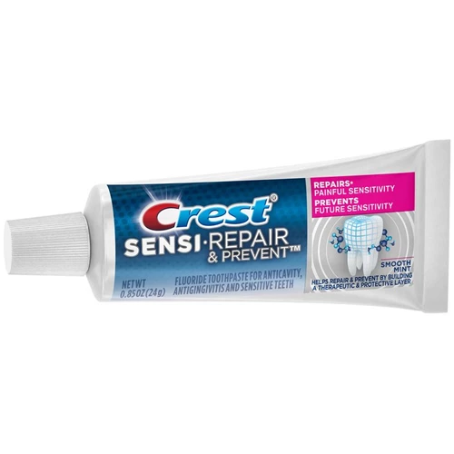 Crest Sensi-Repair & Prevent Sensitive tooth toothpaste, 0.85 oz tubes, Smooth