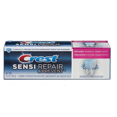 Зубная паста Crest Sensi-Repair & Prevent для чувствительных зубов, 100 г, гладкая.