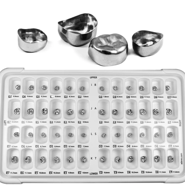 TrueFit Classic Stainless Steel Pedo Crowns Full Kit of 48 crowns, KitCK3, 1