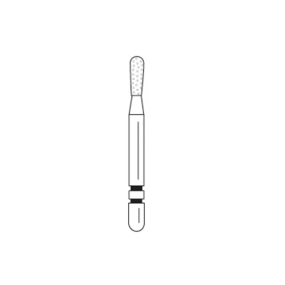 Two Striper FG #L365.4 Coarse Diamond Burs, Long Shank, Pear Shaped. Pack of 5