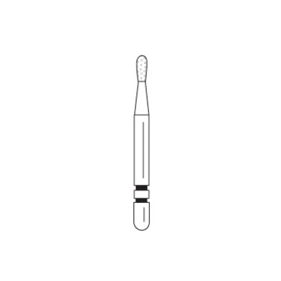 Two Striper FG #L362.3 Coarse Diamond Burs, Long Shank, Pear Shaped. Pack of 5
