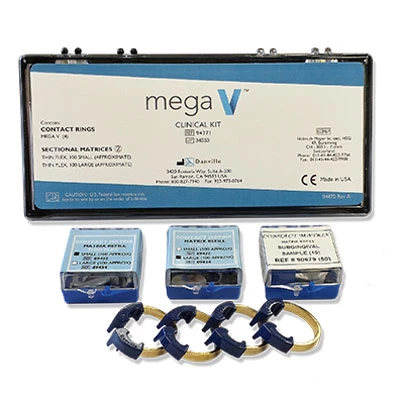 Mega V Contact Matrix System - Clinical Kit: 4 Mega Rings, 100 Small Thin Flex