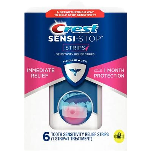 Crest Sensi-stop Strips, 6/bx, 12 bx/cs. Strips are thin, flexible strips